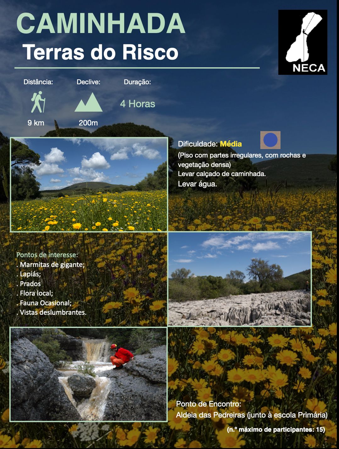 Cartaz do evento - Caminhada Terras do Risco