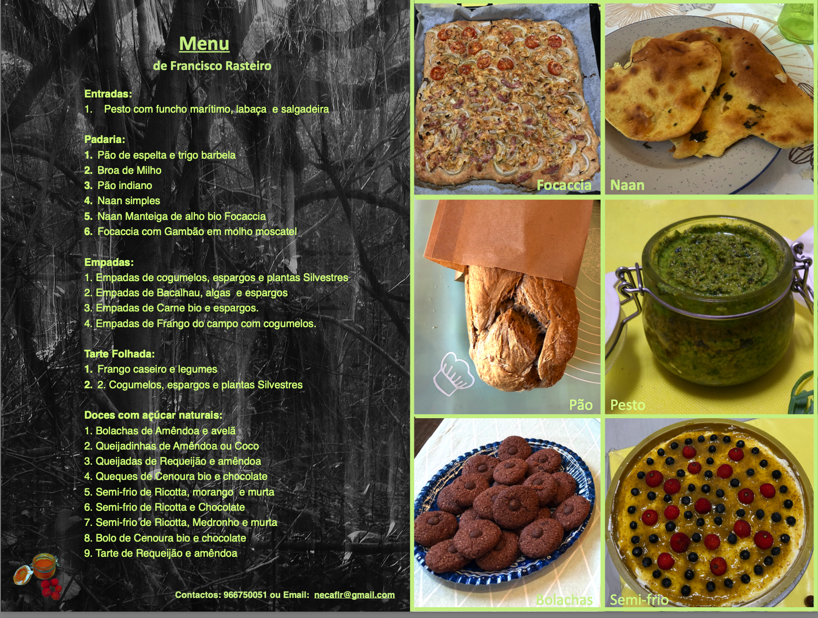 Cardápio Experiência Gastronómica NECA